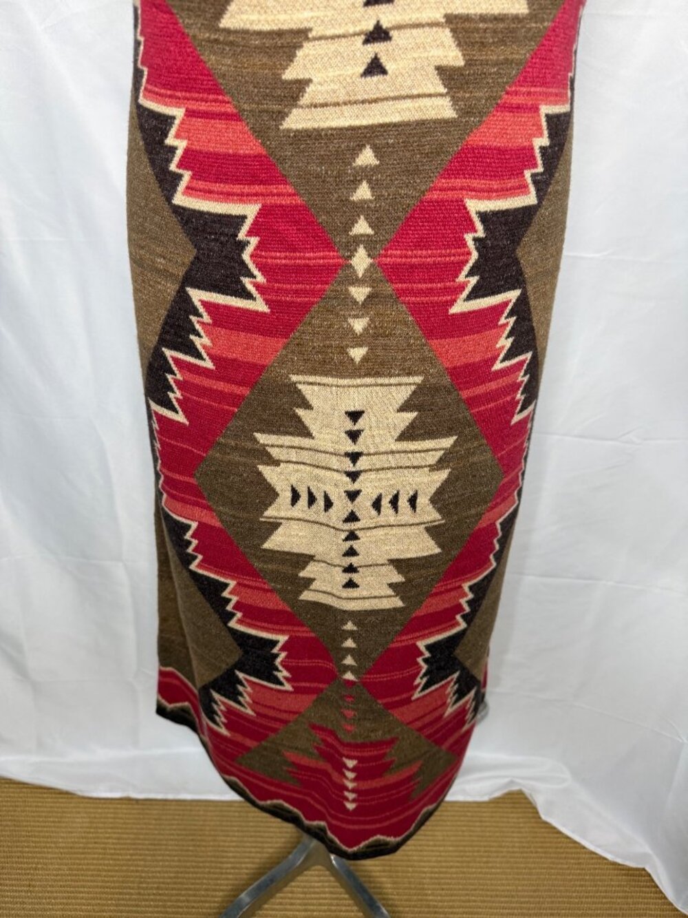 Lauren Ralph Black Label Womens Skirt 3X Aztec Southwestern Print Brown Red